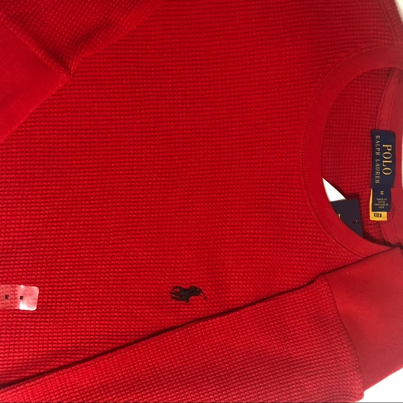 Red Ralph Lauren polo thermal waffle - Picture 4 of 5